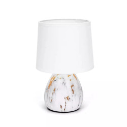 Lampa stołowa ceramiczna z oprawką E14, max 40W, biało-złota