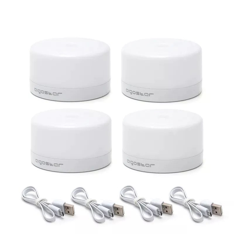 4x lampka nocna LED akumulatorowa 1W USB ciepła barwa 3000K
