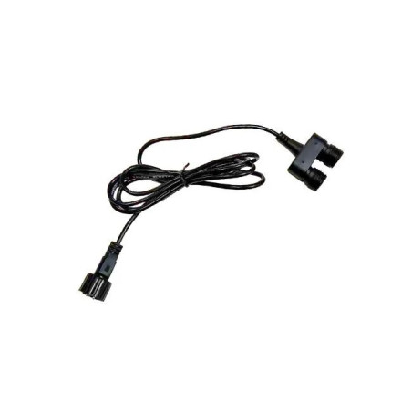 Czarny kabel rozgałęźnik 24V z dwoma wyjściami i wtykiem