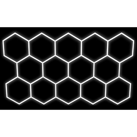 Lampa LED modułowa 14 sześciokątnych paneli świecących na biało