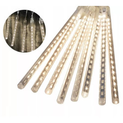 Lampki LED w formie sopli lodu z 152 diodami, emitujące ciepłe białe światło