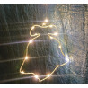 Kurtyna świetlna z 8 białymi dzwonkami LED rozłożona na ciemnym tle