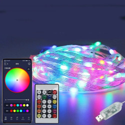Taśma LED RGB 10 m z pilotem i podłączeniem USB świecąca różnokolorowo